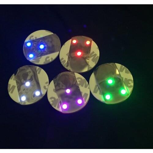70pcs Super Bright White Light Mini LED Bottle Coaster 3M Sticker Light for Wedding Party Night Clubs