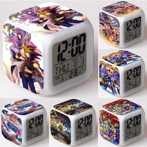 Yu Gi Oh Luminous LED Alarm Clock Anime Timer Toys for Children Table Lamp Digital Clock Party Home Decor Gifts for Kids
