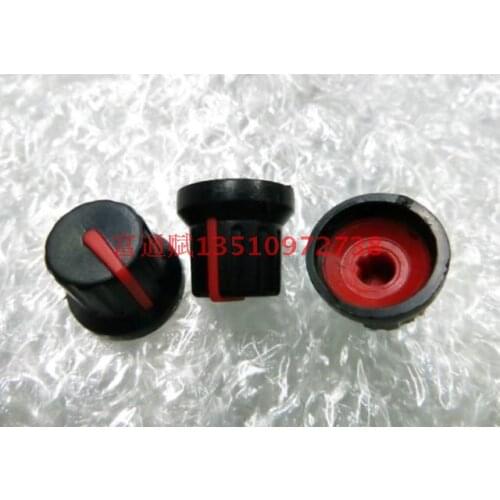 [VK] 15MM color black plastic knob marked red edge side inner hole diameter 5MM