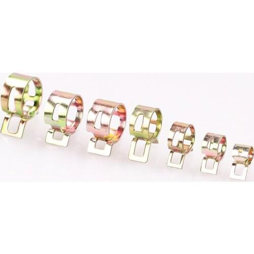 50Pcs 4-25mm for choose Fuel Spring Clip Vacuum Silicon Hose Clamp Autos Autos Spring Clip Fuel Oil Water Hose Pipe Tube Clamp