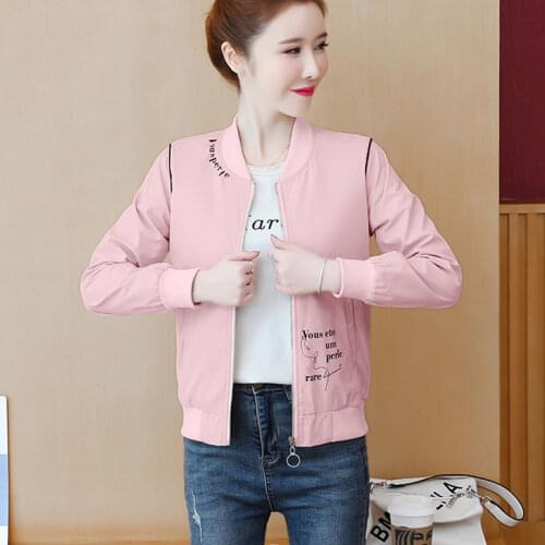 Fashion Embroidery Baseball Jacket Women 2021 Autumn Women Bomber Long Sleeve Casual Lady Short Coats Jackets Outerwear Clothes