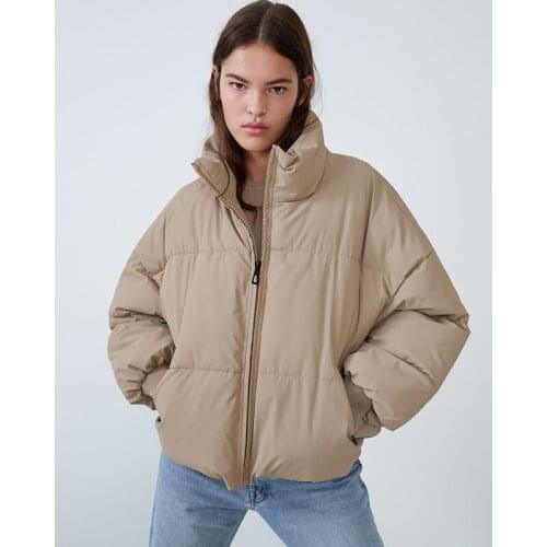Women Cotton clothes Winter Solid color Outwear Bread service High collar Down Plus Size Outwear Padded Coats Female jacket2021