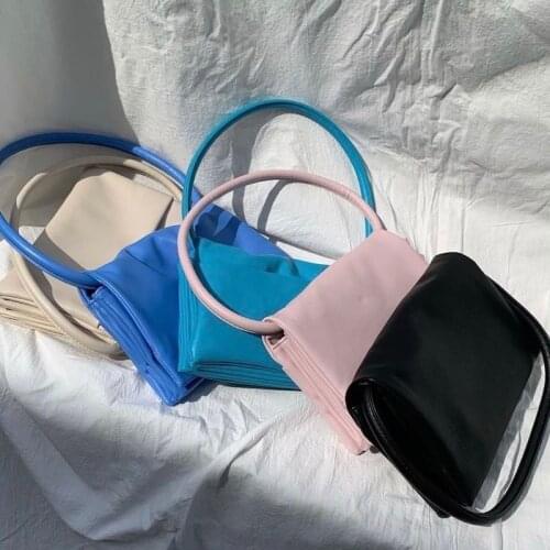 New Women Hobo Bag for 2021 Summer Colorful Shoulder Bag and Purse Small Fold Organ Causal Solid PU Handbags Clutch Leather Tote