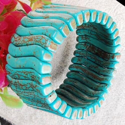 Free Shipping Women Fashion Jewelry Howlite Beads Stretch Bracelet 7" B2806