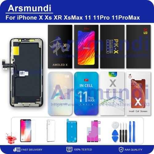OLED For iPhone X Xs Max XR 11 11Pro 11ProMax LCD Display Touch Screen Digitizer Assembly No Dead Pixel Replacement LCDs + Gifts