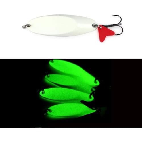 1pcs fishing spoon lures nightlight 7g 10g 14g 19g 29g metal lures spinnerbait isca artificial fish wobbler fishing tackles