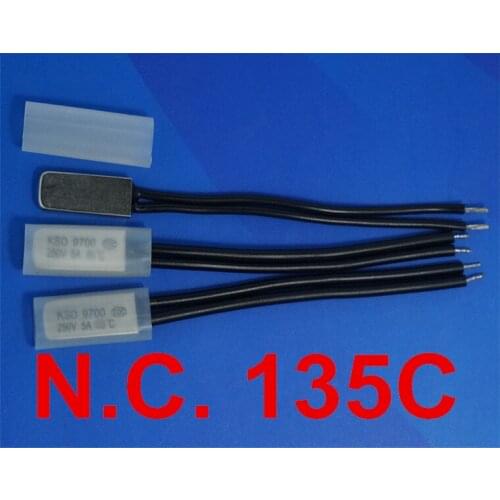 10 pcs/lot)135C KSD9700 Normally Close Thermostat, Temperature Switch, NC 135Celsius, Bimetal Disc