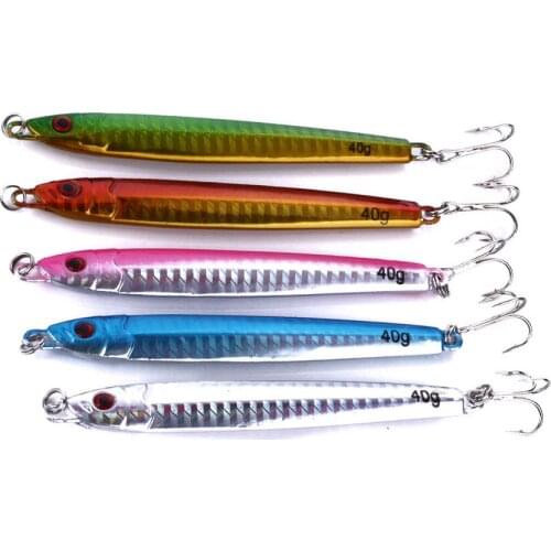 10pcs Fishing Lure Metal Jig Lead Bait 40g 30g Hard Jig Wobber Artificial Blade Lures Pesca