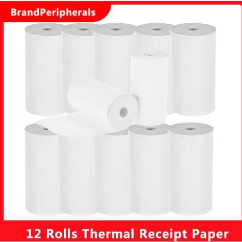 12 Rolls Thermal Receipt Paper Roll 57*30mm (2.17*1.18in) Bill Ticket Printing for Cash Register POS Receipt Printer