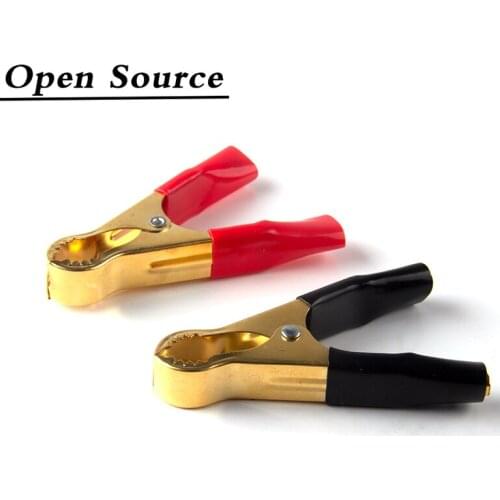 2Pcs 50A Red + Black 80mm Crocodile Car Caravan Van Battery Test Lead Clips Best Promotion Alligator Clips Connector Plug Power