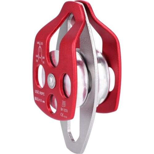 32KN Rock Climbing Pulley Heavy Duty Swivel Rope Pulley Fixed Micro Rope Pulley Rappelling Survival Mountaineering Equipment