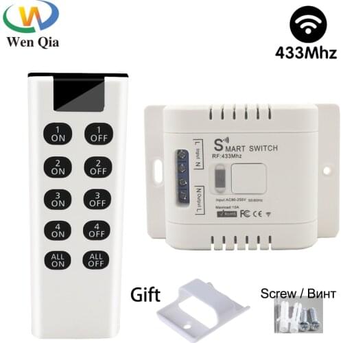 433Mhz Light Switch 220V Universal Wireless RF Smart Home OnOFF Remote Control Receiver Module 110V 10A For Lamp/LED/Chandelier