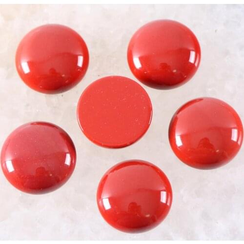 5Pcs 20MM Round Cabochon Stone For Jewelry Making No Hole Flat Back Cabochon Cab Bead Gem Red Jaspers Pendant Stone Bead K878