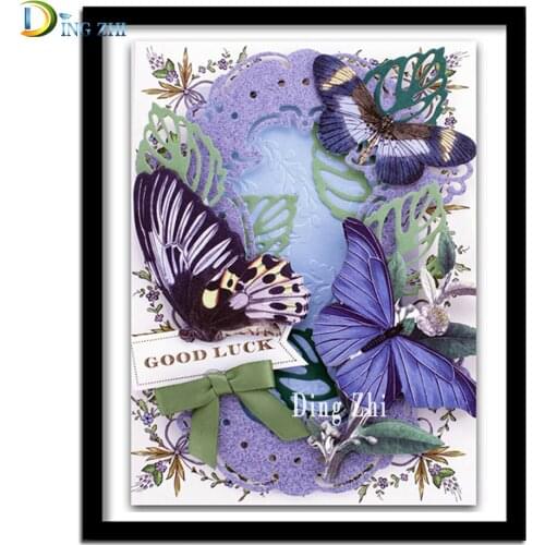 DIY Full Diamond Painting Butterfly Flower Diamond Embroidery Sale "Good Luck"Card Picture Of Rhinestones 5D Diamond Mosaic Gift