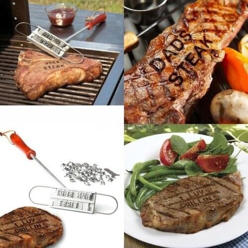 BBQ Barbecue Branding Iron Signature Name Marking Stamp Tool Meat Steak Burger 55 x Letters and 8 spaces