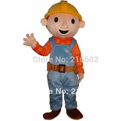 BOB THE BUILDER ADULT FANCY DRESS MASCOT COSTUME free shipping for Halloween party event