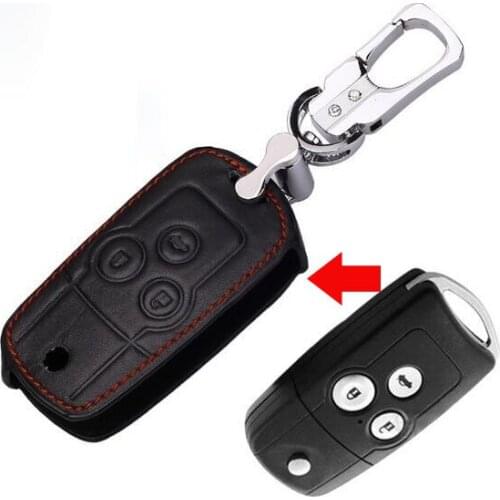 GENUINE LEATHER CAR KEY CASE FOR HONDA CIVIC ACCORD CRV Spirior KEY HOLDER PROTECTOR KEY WALLETS BAGS WITH KEY RINGS