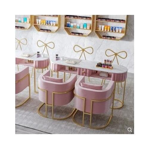 Net red marble manicure table and chair set single double manicure table simple modern manicure table economical type