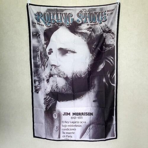 Doors Jim Morrison Rock Band Poster Cloth Flags Curtain Wall Stickers Hanging paintings Billiards Hall Studio Theme Home Decor