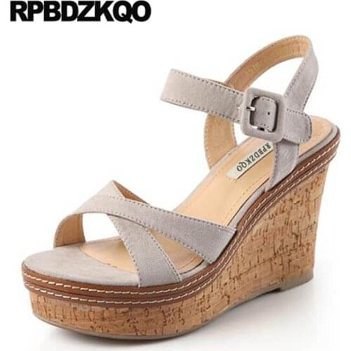 Extreme Slingback High Heels Women Shoes Designer Fashion Pumps Female Ankle Strap Platform Wedge Sandals Summer Open Toe Cork