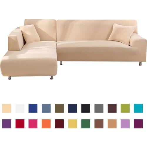 Sofa Cover for Living Room Elastic Couch Cover L Shaped Cotton Corner Chaise Longue 1/2/3/4 Seater Sofas Case Stretch Slipcovers