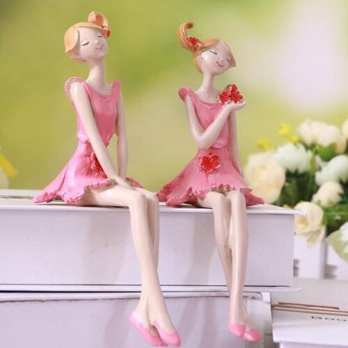 2Pcs Resin Angel Figurines Craft Beautiful Stand Angel Craft Fairy Figurine Wedding Party Gift Home Decor Accessories Souvenir
