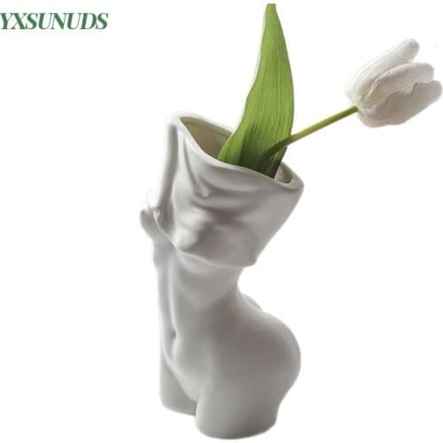 Ceramics Human Body Vase Human Body Art Flowers Vase Creative Home Decor Nordic Style Living Room Decor Ornaments Crafts Gifts