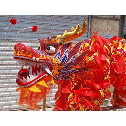 10M 6 adult CHINESE DRAGON DANCE silk Folk Festival Celebration Lion dance Kongfu mascot Costume parade stage props no poles