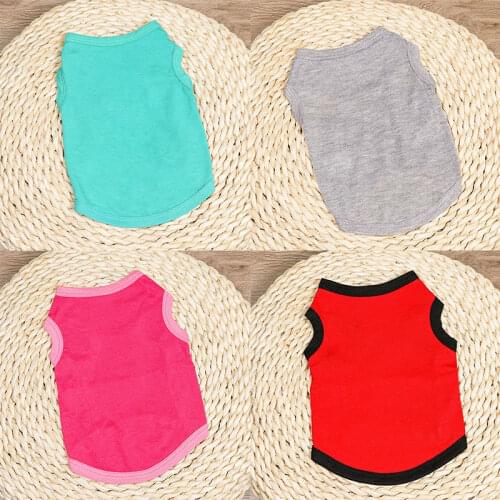 Summer Dog Clothes For Small Dogs Solid Color Sleeveless Dog Vest T-shirts Simple Cute Puppy Apparel Costumes Chihuahua Clothing