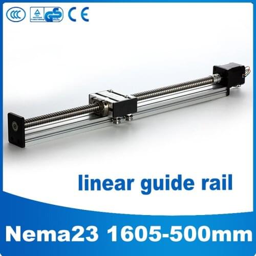 1065- 500mm linear guide 500mm + nema 23 linear stepper motor cnc linear guide