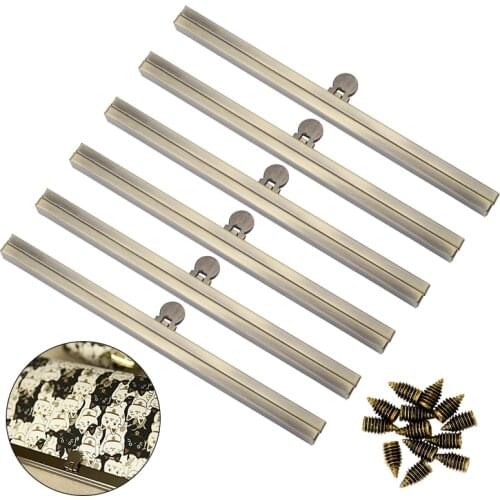 LMDZ 19cm/6Pcs DIY Handbag Metal Frame Purse Kiss Clasp Lock Handle Coin Bags Supplies for Purse Making Accessories