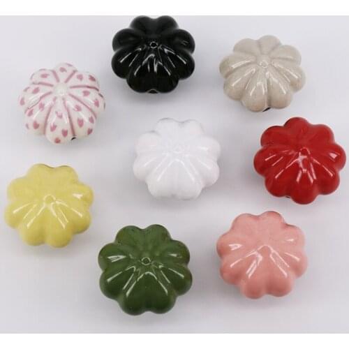 One Piece Pumpkin style ceramic furniture handle wardrobe and cupboard door drawer dresser knob cabinet pull