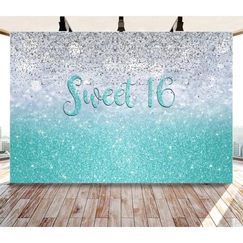 Sweet 15 16 Photographic Backgrounds Girl Prom Quinceanera Party Backdrops Decor Glitter Poster From Home Decoration