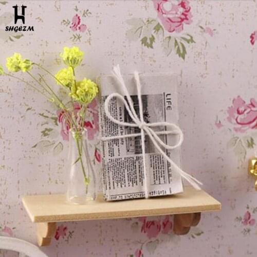 Mini Accessories For Dollhouse Wooden Wall Shelf Doll House Wall Shelf Miniature Bathroom Accessory For Decoration
