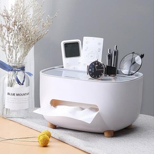 Multi Function Remote Control Storage Tissue Box Creative Simple Napkin Holder Household Living Room Dining Room Organizer Box