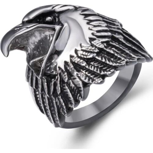 Mens 316L Stainless Steel Ring Eagle Animal Wholesale Jewelry