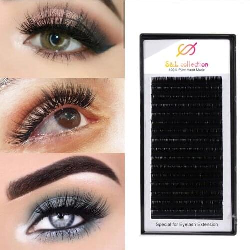 16Rows thickness 0.03 0.07 0.15 Faux mink eyelashes individual eyelash lashes soft eyelash extension False eyelash