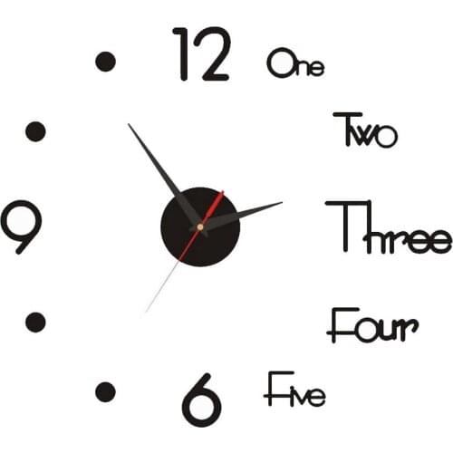 DIY 3D Wall Clock Modern Frameless Mirror Surface Clock DIY Mirror Acrylic Wall Sticker Clock Wall Clock For Living Room Bedroom