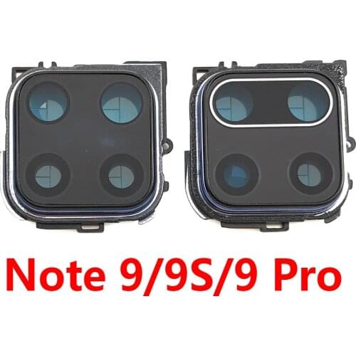New Rear Camera Glass Lens Cover With Frame Holder For Xiaomi Redmi Note 9S 9 Pro with Sticker Replacement Parts