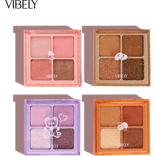 New 4Color Shimmer Eshadow Makeup Palette Mini Protable Matte Oogschaduw Palette Long Lasting Shiny Eye Pigment Makeup Maquiagem