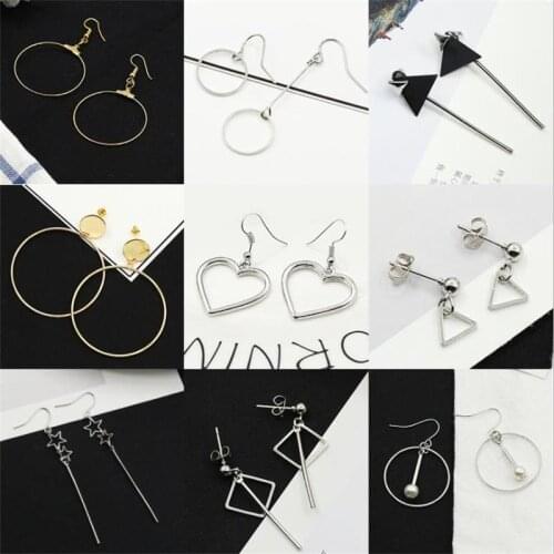 Simple Fashion Wild Colorful Geometric Earings Personlized Handmade Multi-element Asymmetry Drop Earings for Women Girls Gift