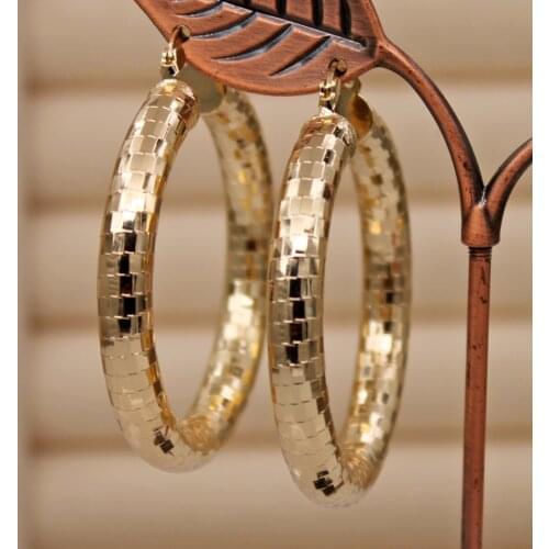Classic Trendy Eardrop Round Gold Earring Hoop Earrings For Women Girls Fashion Jewelry Accessories Wedding Party Daily Gift