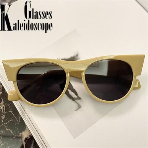 Fashion Round Cat Eye Sunglasses Women Luxury Brand Designer Vintage Sun Glasses Men Black Eyewear UV400 Outdoor Oculos De Sol