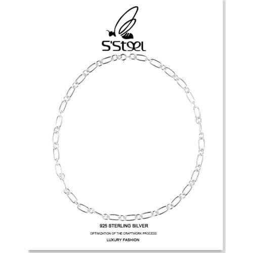 SSTEEL Chain Neckalces Sterling Silver 925 Geometric Trendy Personalized Gold Gift For Women Necklace Fine Designer Jewellery