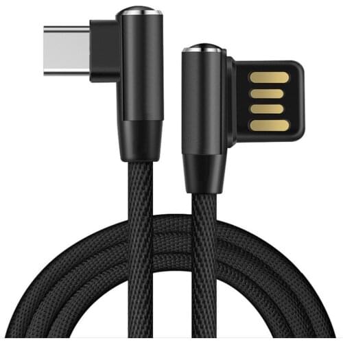 Usb type c 2.4A L-Line elbow USB C Cable for Samsung S8 Note 8 fast charging Data Cable for Xiaomi Redmi Note 7 Mi 9 K20 Pro