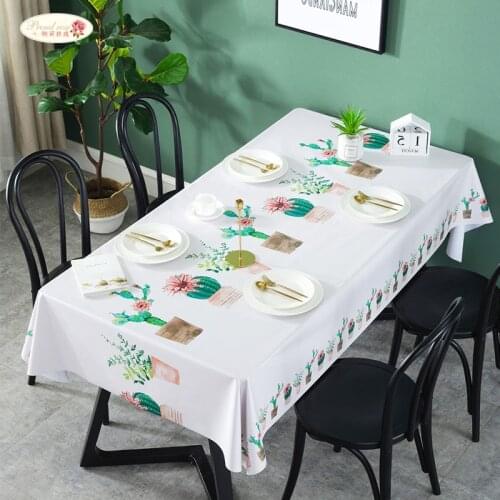 Proud Rose Waterproof Table Cloth Rectangular Plaid Style PVC Dust-Proof Dinning Tablecloth Print Oil-Proof Decor Table Cover