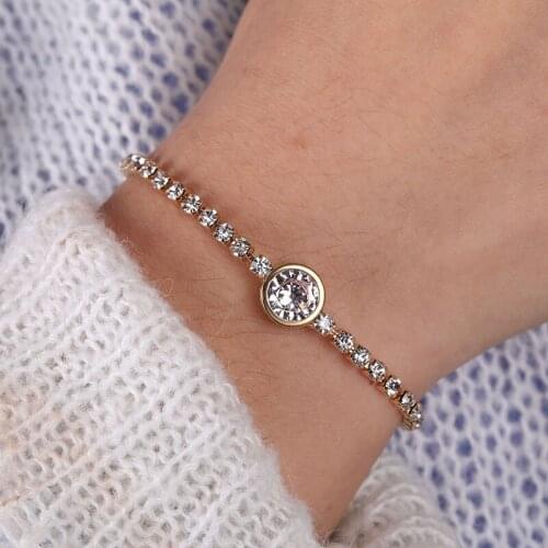 KINFOLK Charm Bracelet Heart Crystal Bracelets for Women Gold Bracelet Jewelry Gifts for the new year pulseras mujer moda 2019