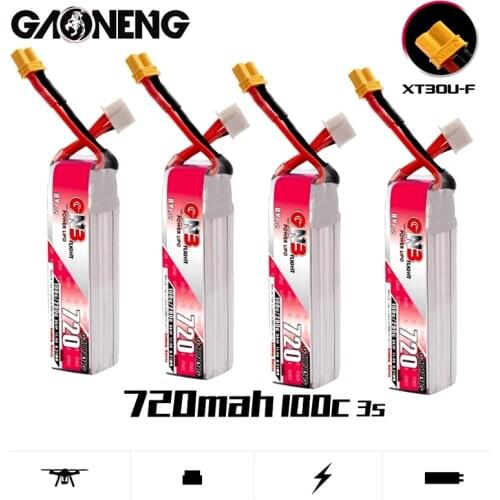 1/2/3/4/5Pcs GAONENG GNB HV Lipo Battery Max 200C 3S 11.4V 720mAh With XT30U-F Plug for RC Tinywhoop FPV Frame Kit Racing Drone