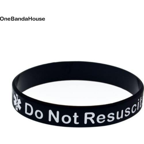 1PC In Case Emergency Do not Resuscitate Silicone Rubber Wristband