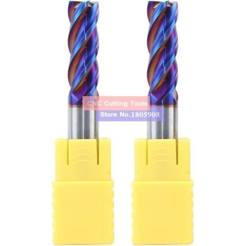 1PCS Milling Cutter Endmill Metal Cutter HRC65 4 Flute Alloy Carbide End Mill 1mm 3mm 4mm 6mm 8mm 10mm 12mm x100mm Milling Tools